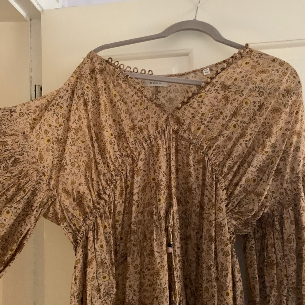 Yellow, floral prairie dress